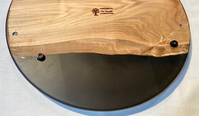 16 inch Round Oak Serving Tray