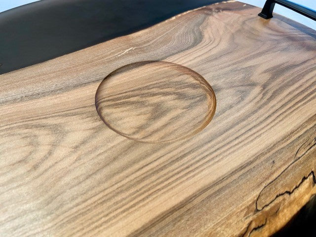 16 inch Round Oak Serving Tray