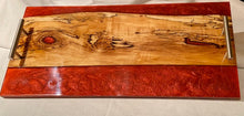 Load image into Gallery viewer, Spalted Maple and Ruby Resin 24&quot; Charcuterie Board
