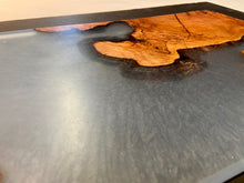 Load image into Gallery viewer, Spalted Maple Burl and Ghost Blue Charcuterie Board
