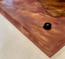 Load image into Gallery viewer, Spalted Maple Burl and Salmon Epoxy Charcuterie Board
