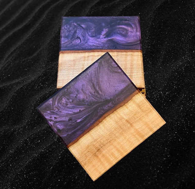 Maple and Dark Purple Coasters