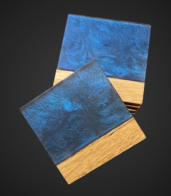 Maple and Navy Blue Coasters