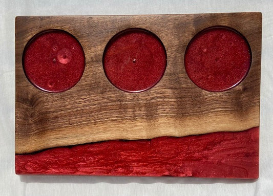 Ruby and Walnut Flight Board