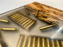 Load image into Gallery viewer, Spalted Maple and Ammunition Casings in Clips Serving Tray
