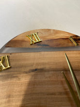 Load image into Gallery viewer, Oval Spalted Maple and Clear Epoxy Battery Operated Wall Clock
