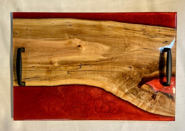 Ruby and Spalted Maple Serving Tray