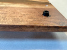 Load image into Gallery viewer, Walnut and Chestnut Serving Tray with Black Handles
