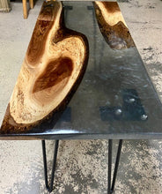 Load image into Gallery viewer, Walnut and Smoke Resin Coffee Table
