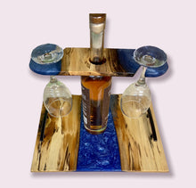 Load image into Gallery viewer, Dusky Blue and Maple Charcuterie Board with Handles
