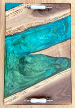 Load image into Gallery viewer, Aqua Blue &amp; Emerald Green Charcuterie Board
