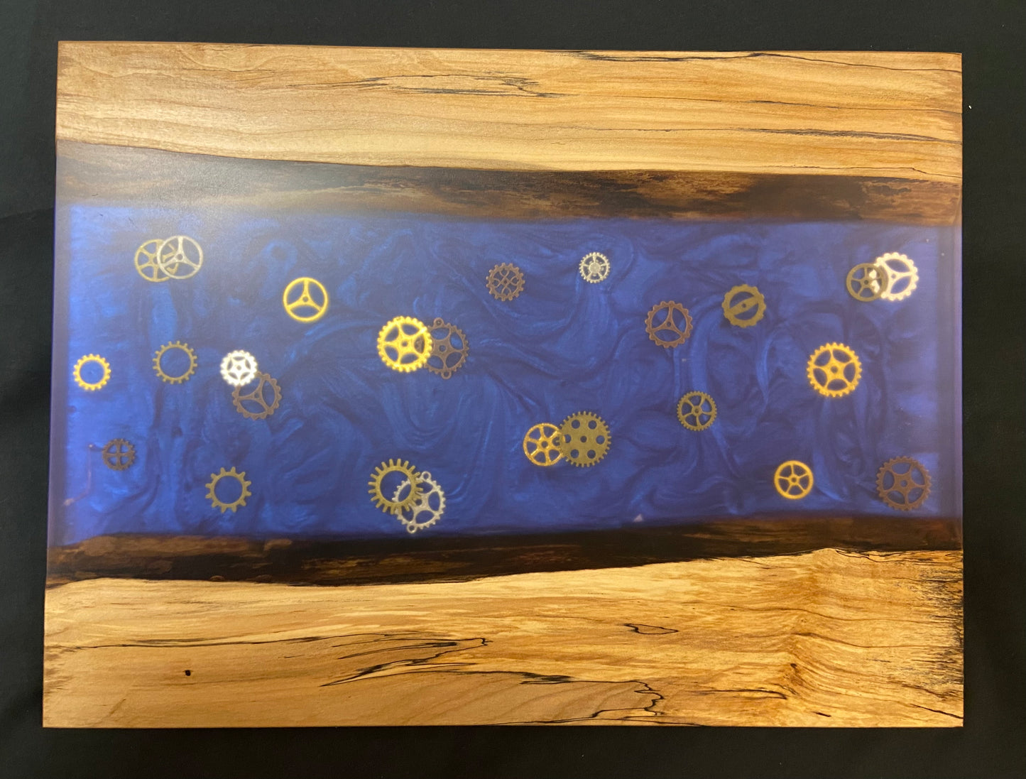 Spalted Maple and Purple Serving Tray with Gears