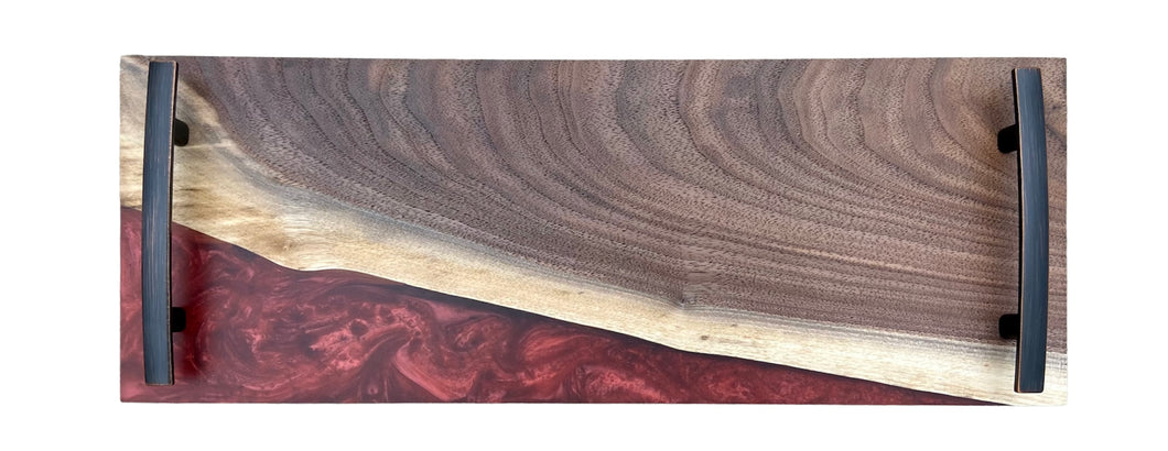 Walnut and Merlot Serving Tray and Charcuterie Board