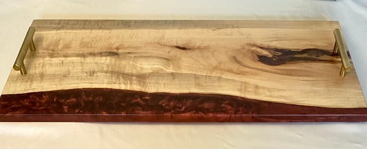 Large Ruby and Maple Serving Tray