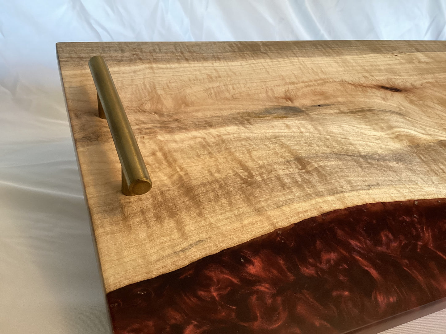 Large Ruby and Maple Serving Tray