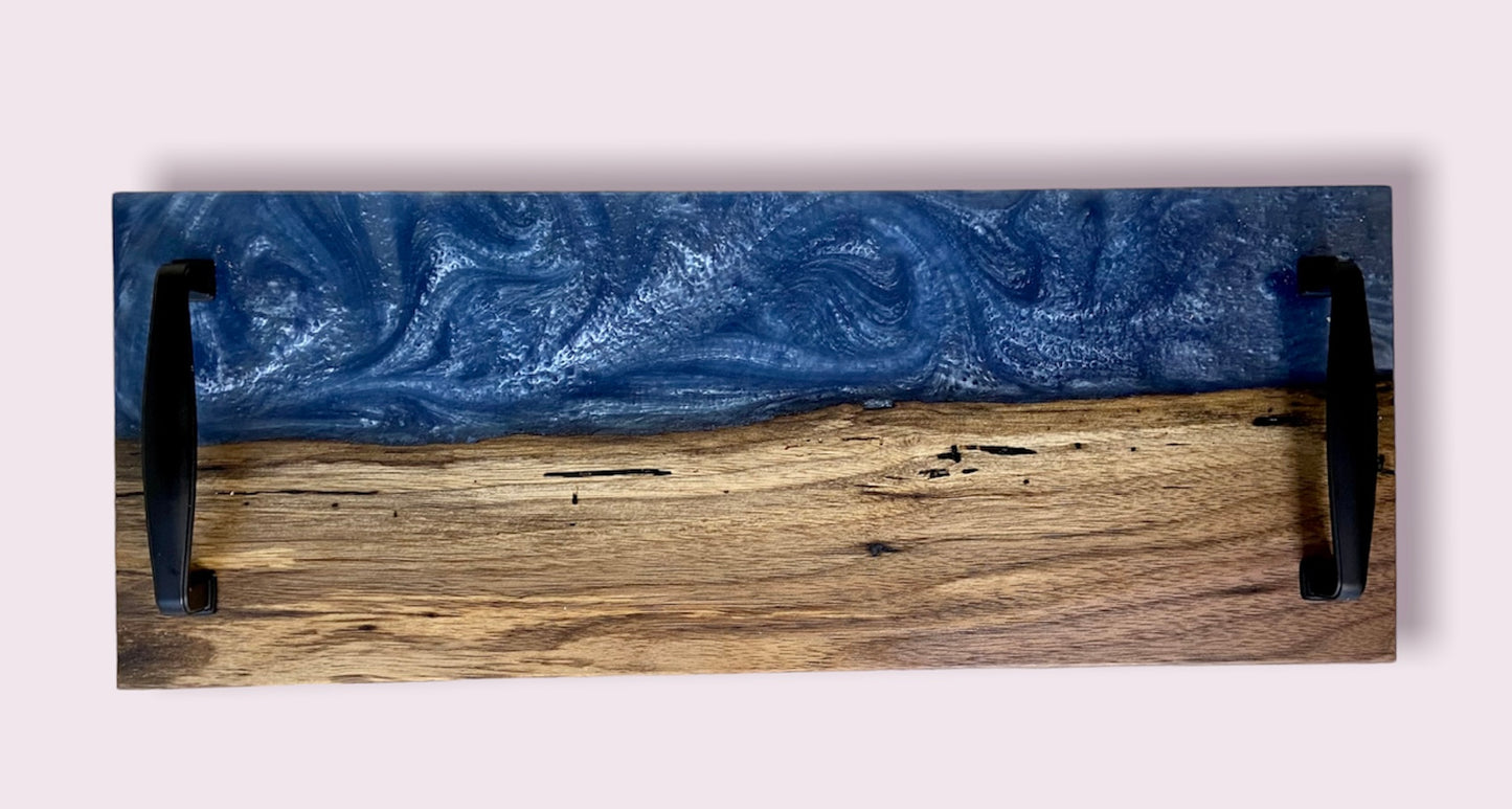 Ocean Blue and Spalted Maple Cheese Tray