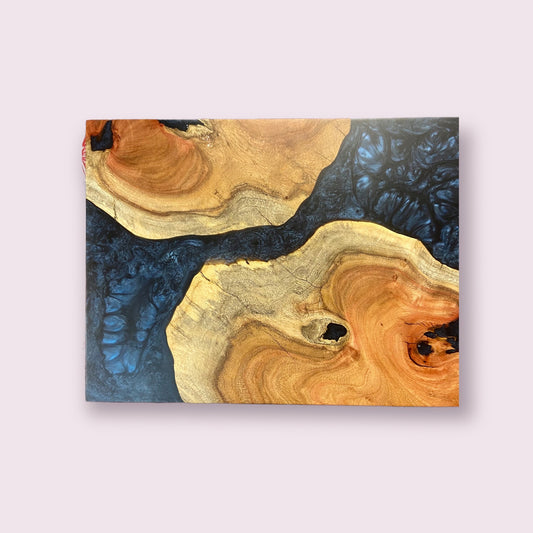 Cherry Burl and Navy Epoxy Charcuterie Board