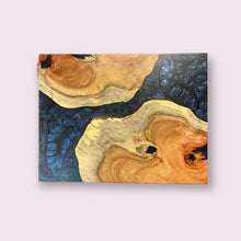 Load image into Gallery viewer, Cherry Burl and Navy Epoxy Charcuterie Board

