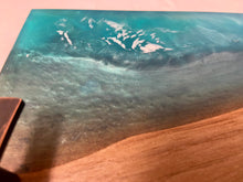 Load image into Gallery viewer, Ocean Board with Walnut and Blue Green Water
