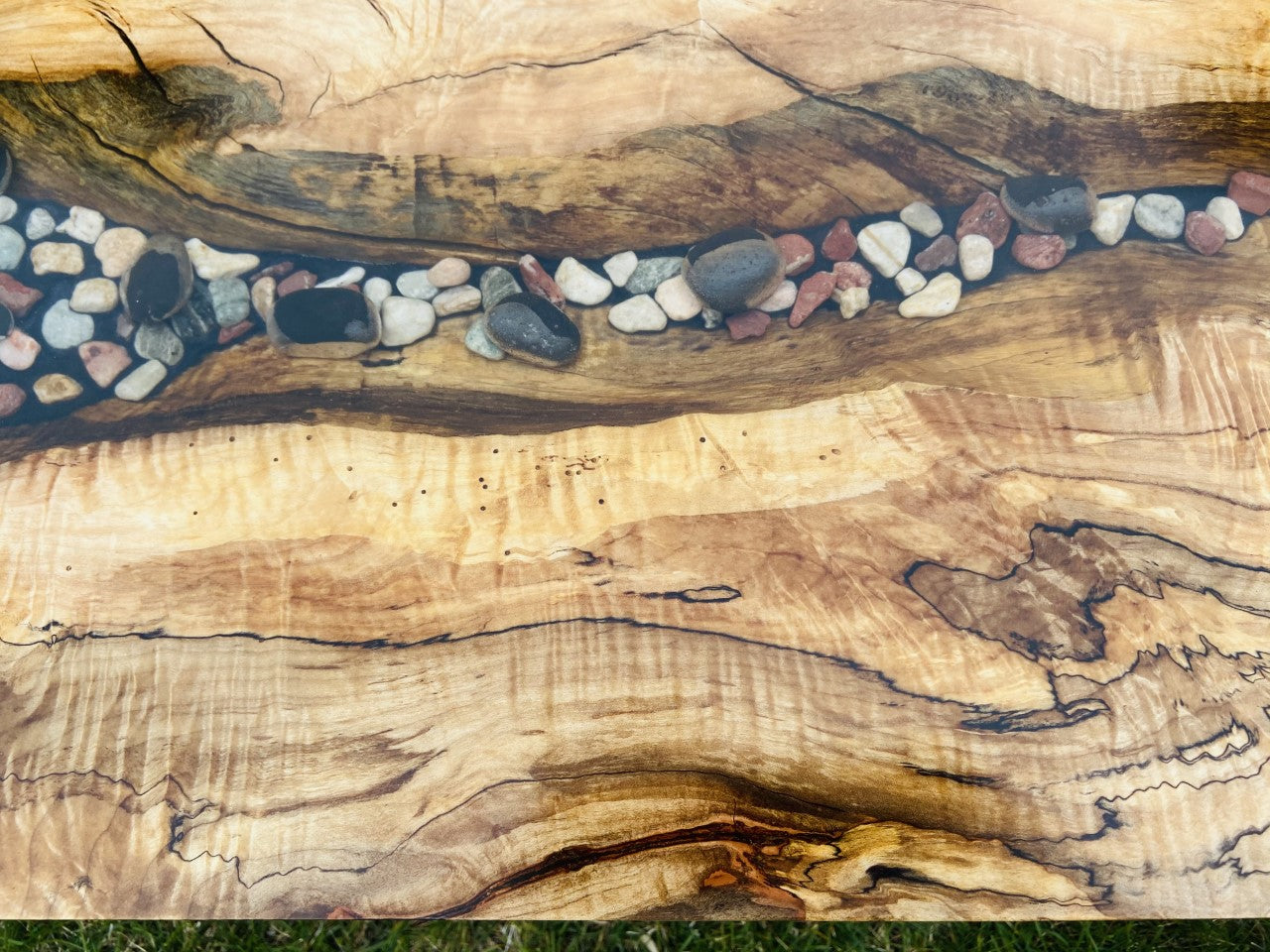 River rock coffee table