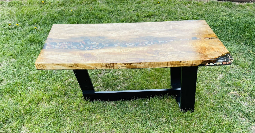River rock coffee table