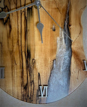 Load image into Gallery viewer, Silver and Spalted Maple Wall Clock
