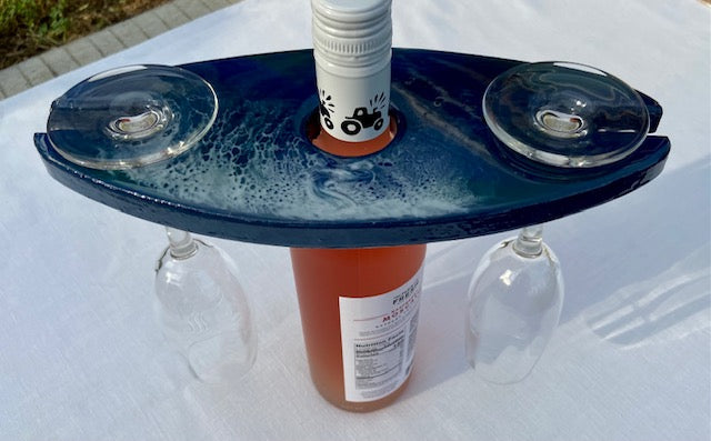 Wine Caddy with Ocean Waves